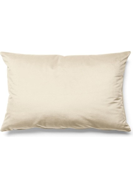 Düz Renk - Tek Renk Kırlent Kılıfı Döşemelik Süet Kumaş 50*30 Cm - Krem