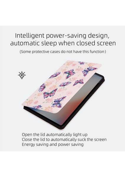 Samsung Galaxy Tab A9 Desenli Pu Deri Akıllı Folyo Tablet Kılıfı (Yurt Dışından)