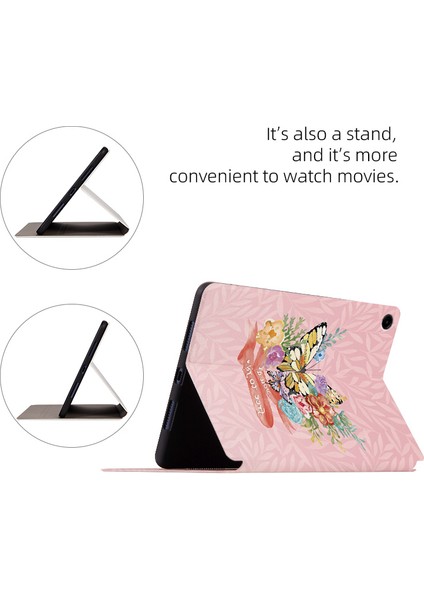 Samsung Galaxy Tab A9 Desenli Pu Deri Akıllı Folyo Tablet Kılıfı (Yurt Dışından)
