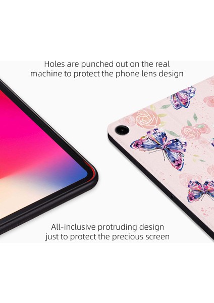 Samsung Galaxy Tab A9 Desenli Pu Deri Akıllı Folyo Tablet Kılıfı (Yurt Dışından)