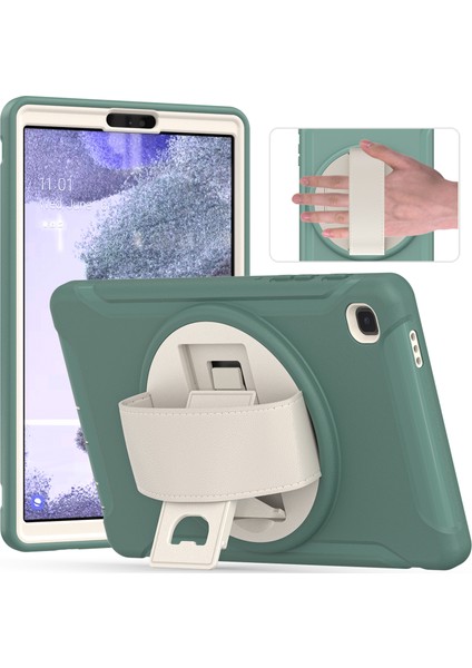 Samsung Galaxy Tab A7 Lite 8.7 Inç T220 T225 T225N T225C 360°DÖNER Pc Tpu El Kayışı Tablet Kılıfı (Yurt Dışından)