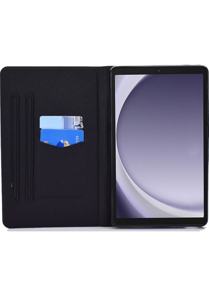 Samsung Galaxy Tab A9 Kart Tutucu Çizilmez Pu Tpu Çilek Tavşan Tablet Kılıfı (Yurt Dışından)