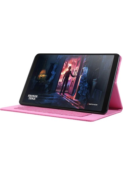 Kumaş Doku Kart Yuvaları Samsung Galaxy Tab A 10.1 (2019) T510 T515 Deri Standı Tablet Kılıfı (Yurt Dışından)