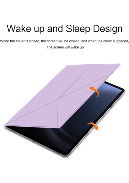 Samsung Galaxy Tab S9 Fe Manyetik V Katlama Standı Otomatik Uyku uyandırma Tablet Kılıfı (Yurt Dışından)