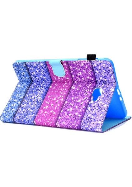 Samsung Galaxy Tab A 10.1 (T580 T585) Anti Drop Deri Dikişli Manyetik Kapatma Standı Kart Yuvaları Tablet Kılıfı (Yurt Dışından)
