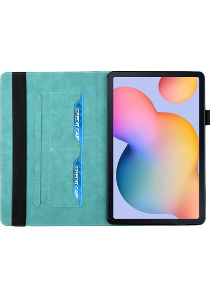 Eşkenar Dörtgen Deri Kart Yuvaları Samsung Galaxy Tab S6 Lite (2020) P615 P610 (2022 2024) Tablet Kılıfı (Yurt Dışından)