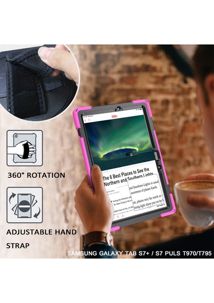 Samsung Galaxy Tab S7 T870 T875 S8 X700 S9 X710 S9 Fe X510 360°DÖNER Pc Silikon Tablet Kılıfı (Yurt Dışından)