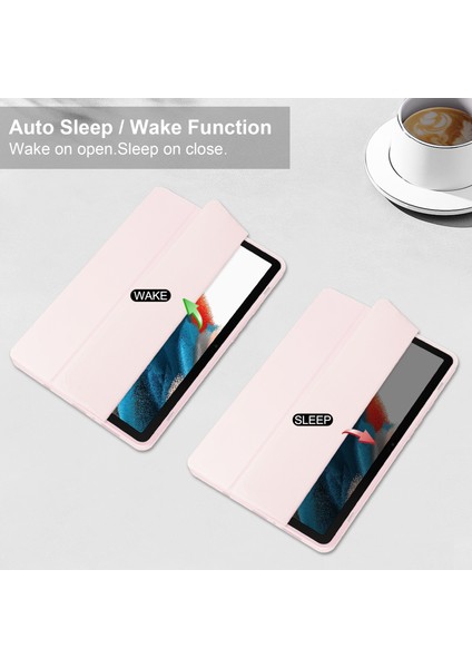 Samsung Galaxy Tab A9 Pu Tpu Akrilik Şeffaf Arka Kalem Yuvası Tablet Kılıfı (Yurt Dışından)