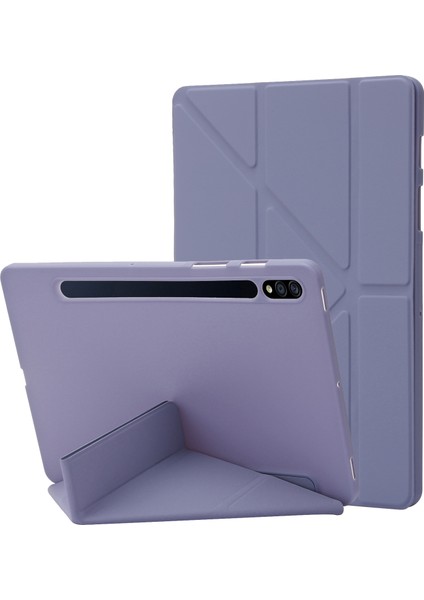 Samsung Galaxy Tab S9 Silikon Otomatik Uyandırma uyku Fonksiyonu Pu Deri Çevirme Tablet Kılıfı (Yurt Dışından)