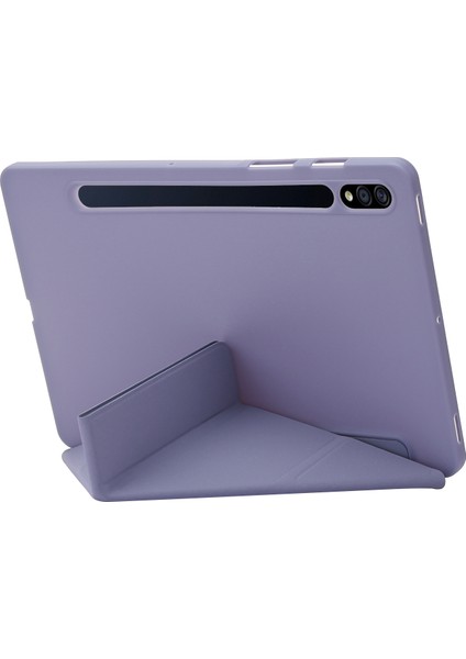 Samsung Galaxy Tab S9 Silikon Otomatik Uyandırma uyku Fonksiyonu Pu Deri Çevirme Tablet Kılıfı (Yurt Dışından)