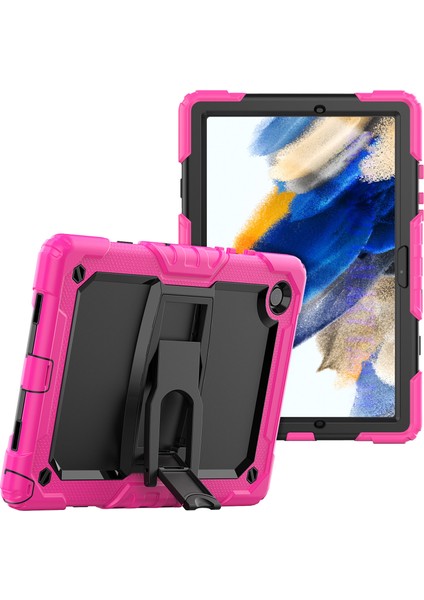 Samsung Galaxy Tab A8 10.5 (2021 2022) Kick Stand Kalınlaştırılmış Pc Silikon Düşmeye Dayanıklı Omuz Askılı Tablet Kılıfı (Yurt Dışından)