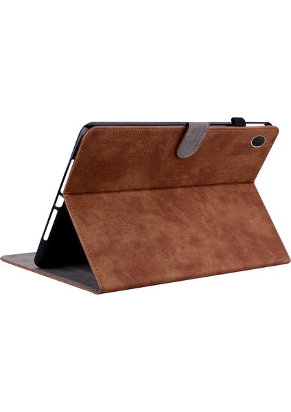Samsung Galaxy Tab A9 Sevimli Kaplan Baskılı Pu Deri Kart Tutucu Standı Tablet Kılıfı (Yurt Dışından)