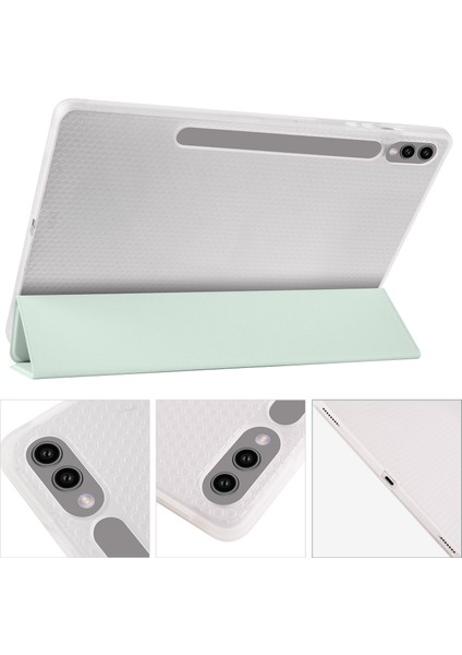 Samsung Galaxy Tab S9 Üç Katlı Stand Kalem Yuvası Tablet Kılıfı (Yurt Dışından)