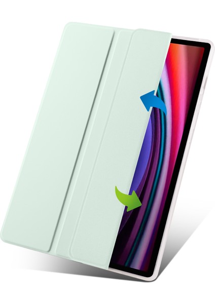 Samsung Galaxy Tab S9 Üç Katlı Stand Kalem Yuvası Tablet Kılıfı (Yurt Dışından)