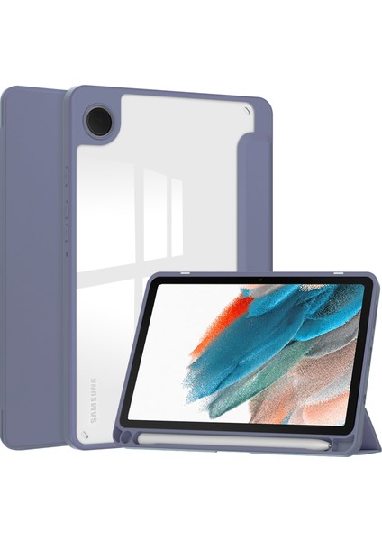 Samsung Galaxy Tab A9 Pu Tpu Akrilik Şeffaf Arka Kalem Yuvası Tablet Kılıfı (Yurt Dışından)