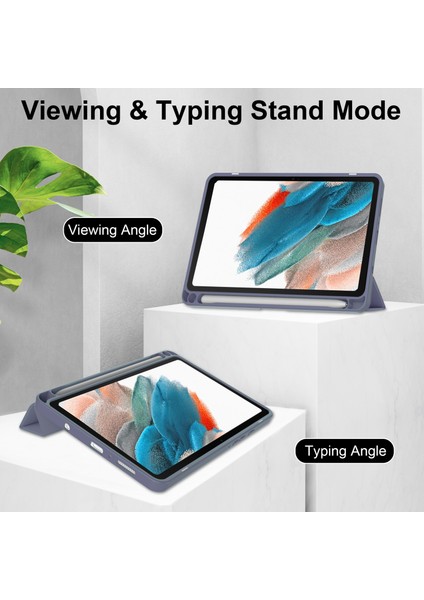 Samsung Galaxy Tab A9 Pu Tpu Akrilik Şeffaf Arka Kalem Yuvası Tablet Kılıfı (Yurt Dışından)