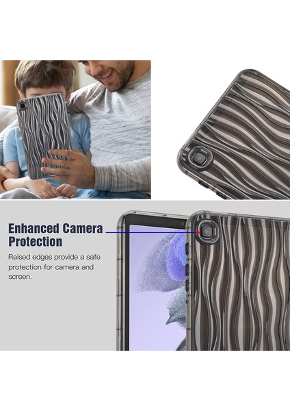 Samsung Galaxy Tab A7 Lite 8.7 Inç T225 T220 Şeffaf Tpu Su Dalgalanma Doku Kaymaz Tablet Kılıfı (Yurt Dışından)