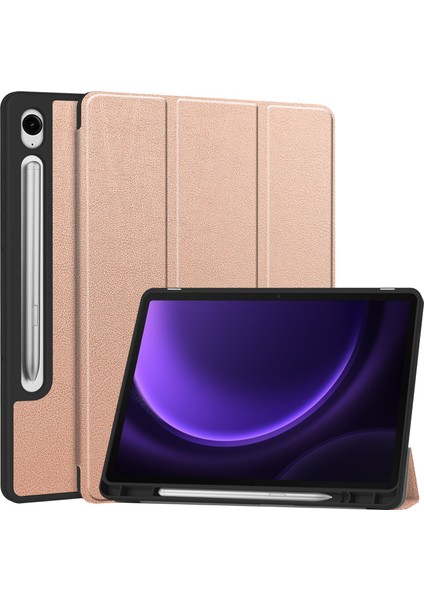Samsung Galaxy Tab S9 Fe tab S9 Akıllı Pu Deri Tpu Kalem Tutucu Üç Katlı Stand Tablet Kılıfı (Yurt Dışından)
