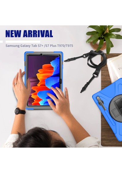 Samsung Galaxy Tab S7 S8 T970 X800 S7FE T730 S9 X810 S9 FE X610 360°DÖNEBILEN Pc Silikon Tablet Kılıfı (Yurt Dışından) modelleri