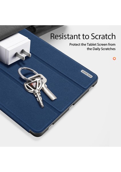Samsung Galaxy Tab S7 tab S8 Pu Deri Üç Katlı Stand Otomatik Uyku uyandırma Tam Vücut Koruyucu Kalem Tutucu Flip Case Tablet Kılıfı (Yurt Dışından)