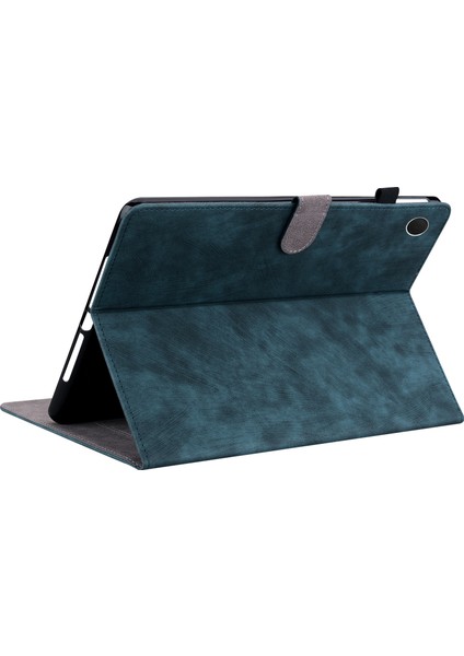 Samsung Galaxy Tab A9 Sevimli Kaplan Baskılı Pu Deri Kart Tutucu Standı Tablet Kılıfı (Yurt Dışından)