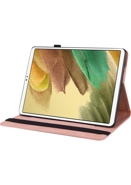 Baskılı Çiçek Pu Deri Kart Yuvaları Samsung Galaxy Tab A7 Lite Elastik Bantlı Çok Açılı Stand 8 7 Inç Tablet Kılıfı (Yurt Dışından)