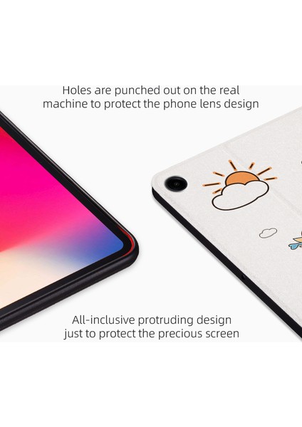 Samsung Galaxy Tab A9 Karikatür Desen Pu Deri Akıllı Yürüyen Dinozor Tablet Kılıfı (Yurt Dışından)