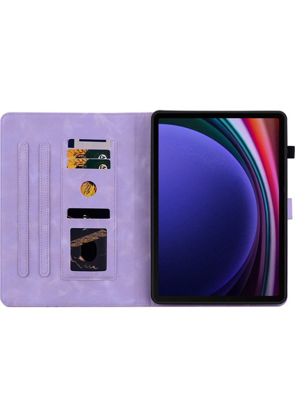 Samsung Galaxy Tab S9 tab S7 tab S8 Pu Deri Tpu Zambak Çiçeği Standı Tablet Kılıfı (Yurt Dışından)