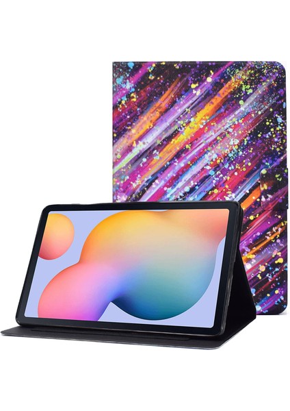 Samsung Galaxy Tab S6 Lite (2024 2022 (2020) Pu Deri Kitap Folyo Desen Baskı Standı Meteor Tablet Kılıfı (Yurt Dışından)