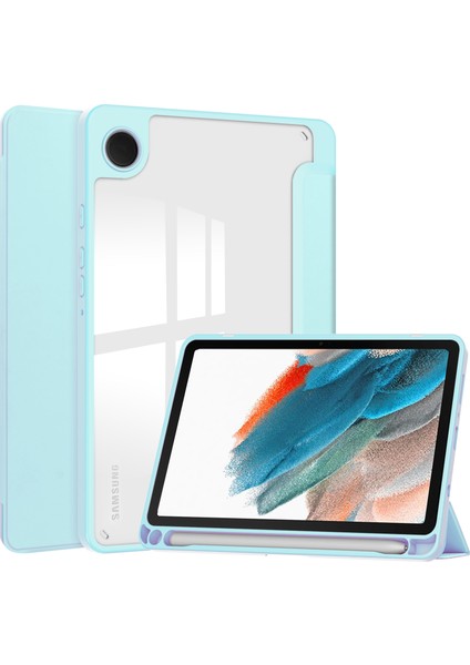 Samsung Galaxy Tab A9 Pu Tpu Akrilik Şeffaf Arka Kalem Yuvası Tablet Kılıfı (Yurt Dışından)