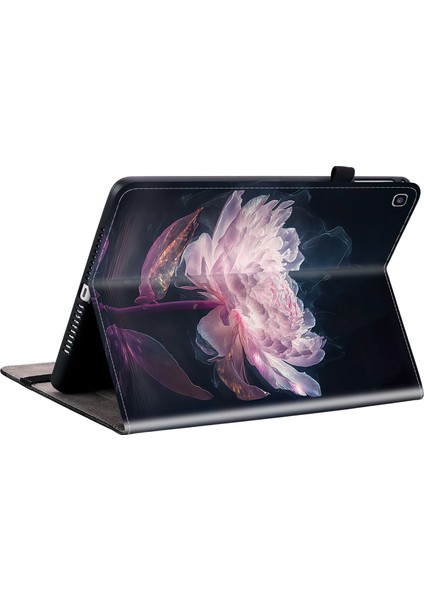 Samsung Galaxy Tab A 8.0 (2019) SM T290 (WI FI) SM T295 (LTE) SM T297 Desen Baskı Flip Kart Tutucu Şakayık Tablet Kılıfı (Yurt Dışından)