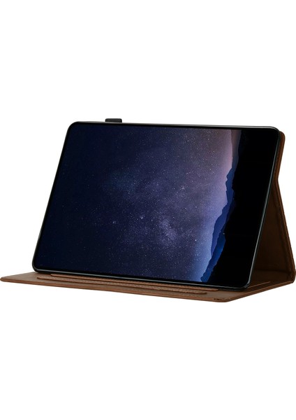 Samsung Galaxy Tab A9 Petek Baskılı Deri Kart Yuvalı Tablet Kılıfı (Yurt Dışından)