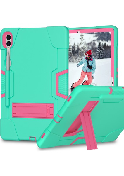 Samsung Galaxy Tab S9 Kick Stand Çift Silikon Pc Nane Tablet Kılıfı (Yurt Dışından)