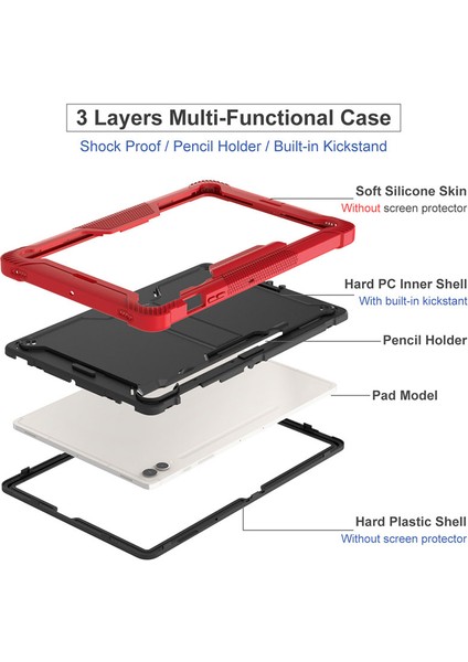 Samsung Galaxy Tab S9 Silikon Pc Stand Tablet Kılıfı (Yurt Dışından)