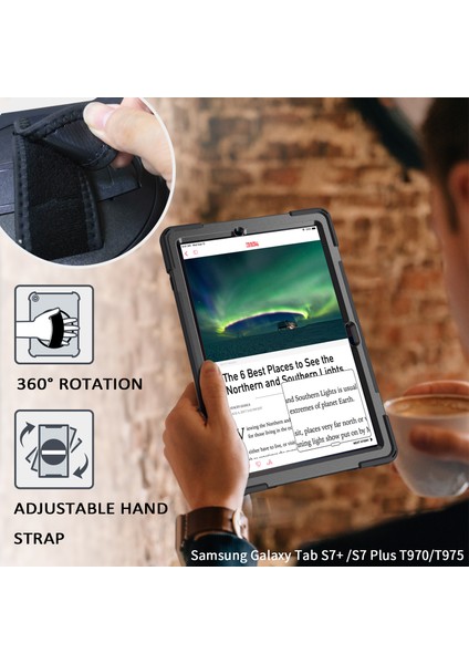 Samsung Galaxy Tab S7 S8 T970 X800 S7FE T730 S9 X810 S9 FE X610 360°DÖNEBILEN Pc Silikon Tablet Kılıfı (Yurt Dışından)
