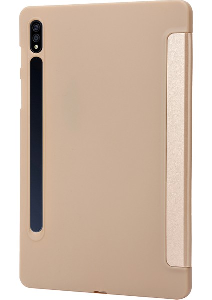 Samsung Galaxy Tab S9 Çizilmez Pu Deri Silikon Üçe Katlanmış Stand Tablet Kılıfı (Yurt Dışından) indirimleri