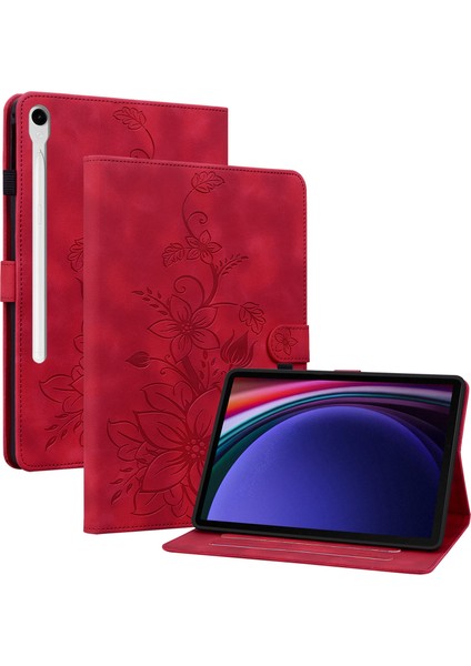 Samsung Galaxy Tab S9 tab S7 tab S8 Pu Deri Tpu Zambak Çiçeği Standı Tablet Kılıfı (Yurt Dışından)