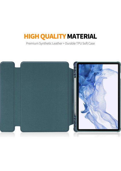 Samsung Galaxy Tab S9 Pu Deri Tpu Döner Standlı Çıkarılabilir Klavyeli Akıllı Tablet Kılıfı (Yurt Dışından)