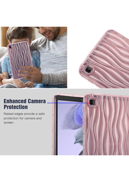 Samsung Galaxy Tab A7 Lite 8.7 Inç T225 T220 Şeffaf Tpu Su Dalgalanma Doku Kaymaz Tablet Kılıfı (Yurt Dışından)