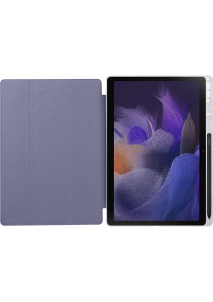 Samsung Galaxy Tab A8 10.5 (2021 2022) Üç Katlı Standlı Pu Deri Otomatik Uyandırma uyku Kalem Yuvası Lavanta u Tablet Kılıfı (Yurt Dışından)