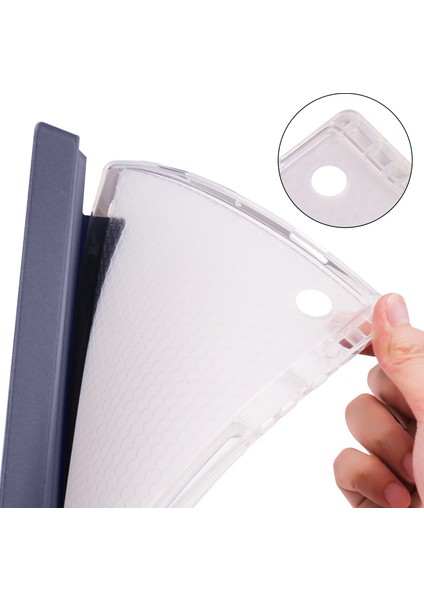 Samsung Galaxy Tab A8 10.5 (2021 2022) Üç Katlı Standlı Pu Deri Otomatik Uyandırma uyku Kalem Yuvası Lavanta u Tablet Kılıfı (Yurt Dışından)