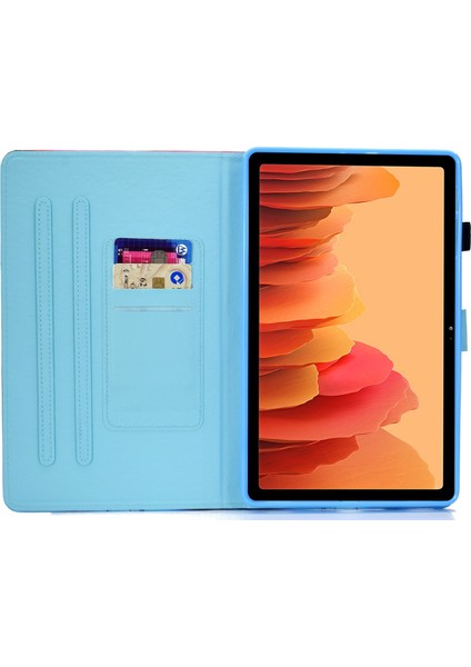 Samsung Galaxy Tab A7 10.4 (2020 2022) T500 T505 Dikiş Desen Baskı Kart Tutucu Standı Orman Tablet Kılıfı (Yurt Dışından)