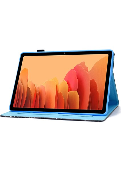 Samsung Galaxy Tab A7 10.4 (2020 2022) T500 T505 Dikiş Desen Baskı Kart Tutucu Standı Orman Tablet Kılıfı (Yurt Dışından)
