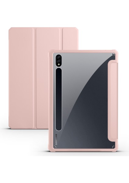 Samsung Galaxy Tab S8 Ultra Üç Katlı Standı Pu Deri Tpu Akrilik Akıllı Tablet Kılıfı (Yurt Dışından)