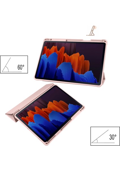 Samsung Galaxy Tab S8 Ultra Üç Katlı Standı Pu Deri Tpu Akrilik Akıllı Tablet Kılıfı (Yurt Dışından) modelleri