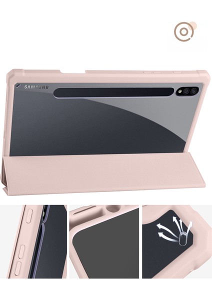 Samsung Galaxy Tab S8 Ultra Üç Katlı Standı Pu Deri Tpu Akrilik Akıllı Tablet Kılıfı (Yurt Dışından) fırsatları