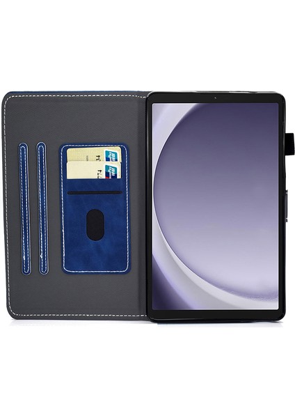 Samsung Galaxy Tab A9 Pu Deri Kart Yuvası Kalem Tutucu Standı Tablet Kılıfı (Yurt Dışından)