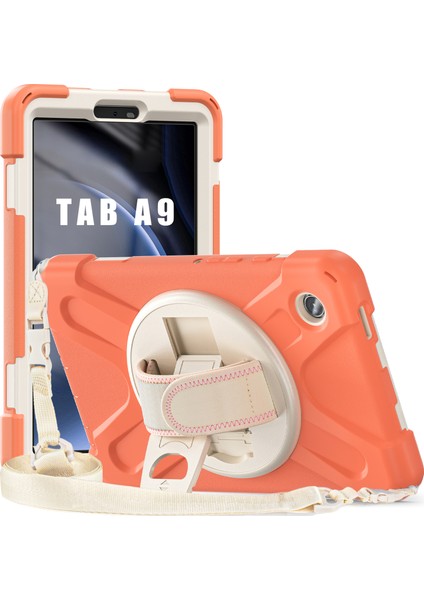 Samsung Galaxy Tab A9 Tekme Standı Pc Silikon El Bandı omuz Askısı Tablet Kılıfı (Yurt Dışından)