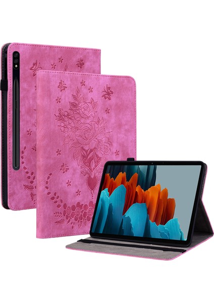 Samsung Galaxy Tab S9 s9 Fe Standı Folio Pu Deri Baskılı Kart Tutucu Tablet Kılıfı (Yurt Dışından)