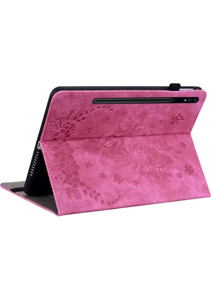 Samsung Galaxy Tab S9 s9 Fe Standı Folio Pu Deri Baskılı Kart Tutucu Tablet Kılıfı (Yurt Dışından)